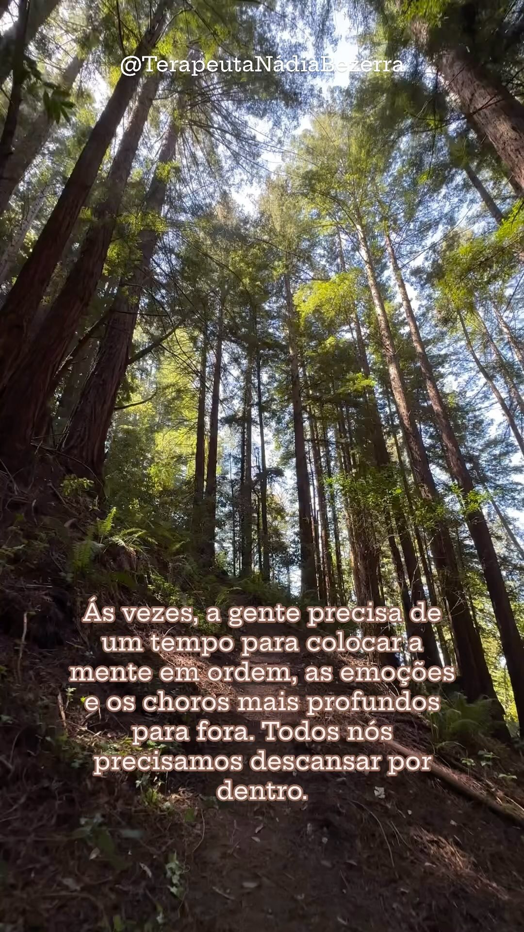 ✨ Às vezes, a gente precisa de um tempo para colocar a mente em ordem, as emoções e os choros mais profundos para fora. 