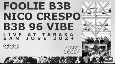FOOLiE b3b NICO CRESPO b3b 96 VIBE at Taraka San Jose, CA 2024 [LIVE SET] thumbnail
