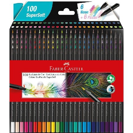 Lápis de cor da Faber-Castell SuperSoft 100 cores thumbnail