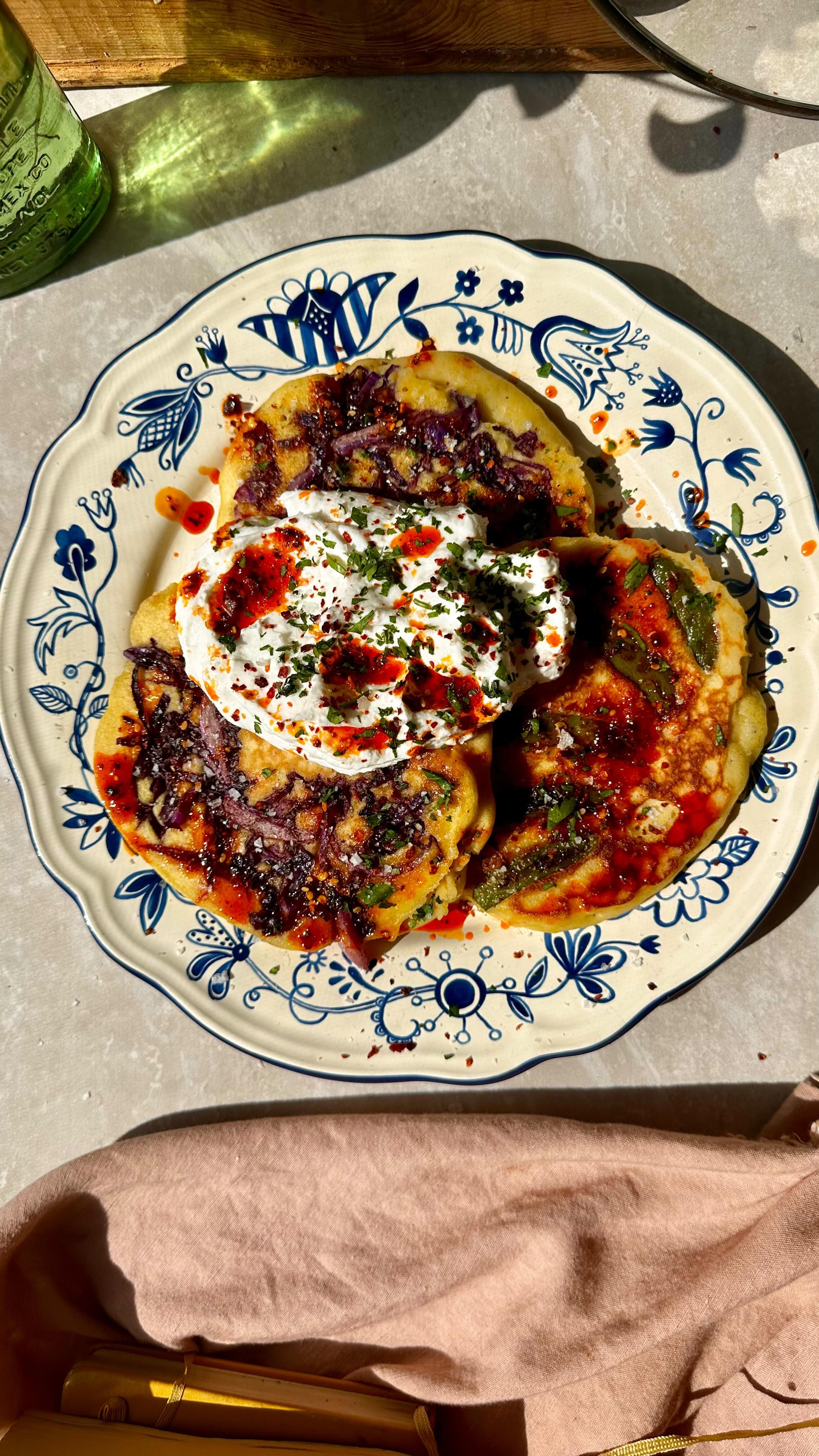 savory cabbage pancakes > waffles 🫰 🥞 (Recipe below!)

these are my favorite way to have brunch, and use up that dusty c