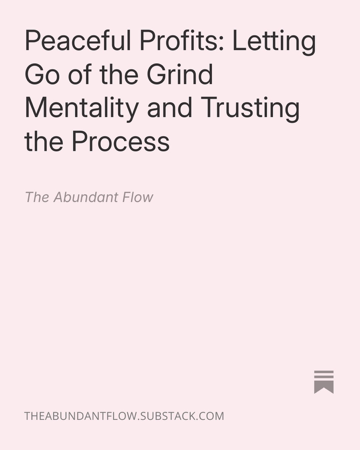 Peaceful profits: how to let go of the grind mentality and trust the process thumbnail
