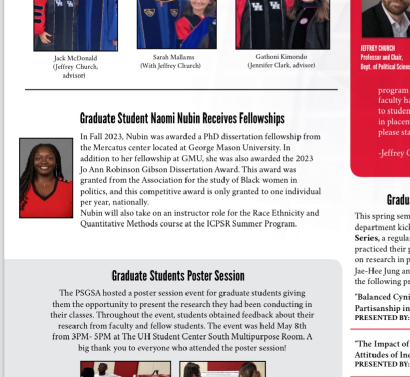 Check out the UH department newsletter for my recent accomplishments!  thumbnail