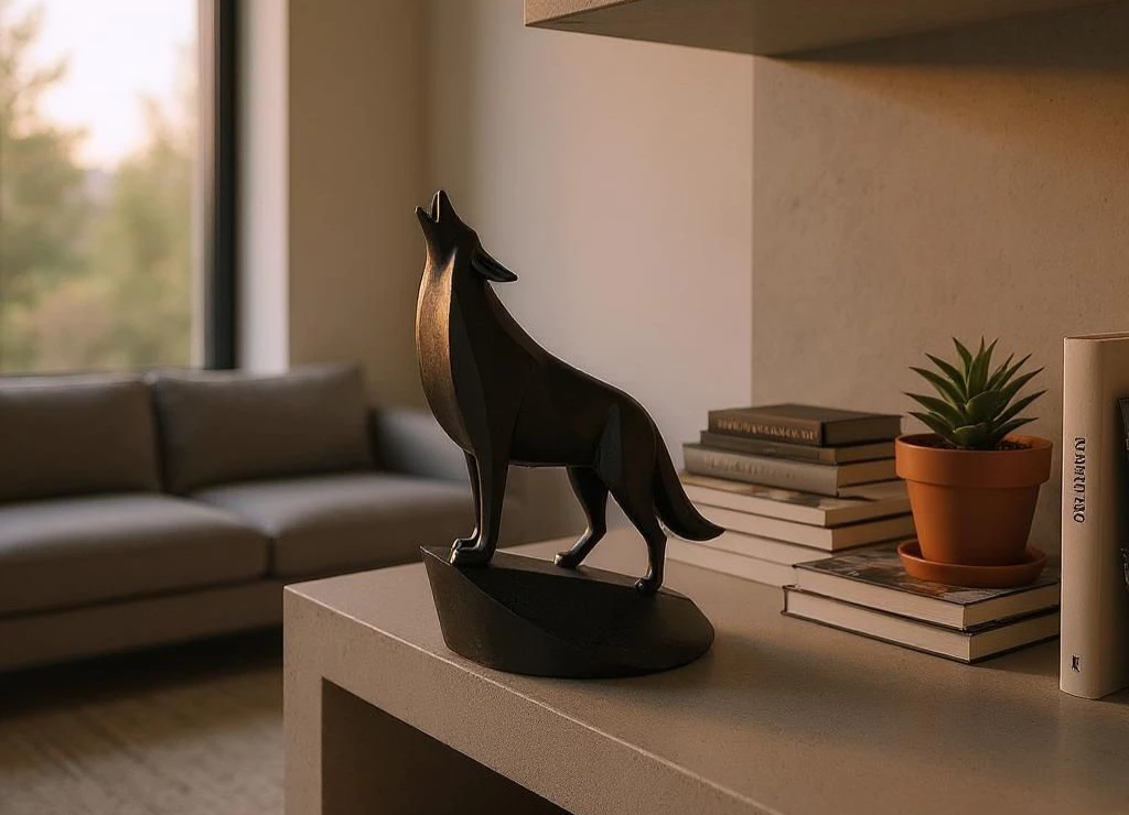 Escultura Lobo Minimalista Impressão 3D thumbnail