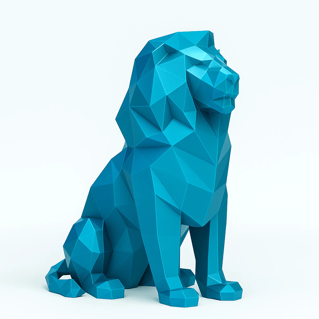 Escultura Leão Minimalista - Impressão 3D thumbnail