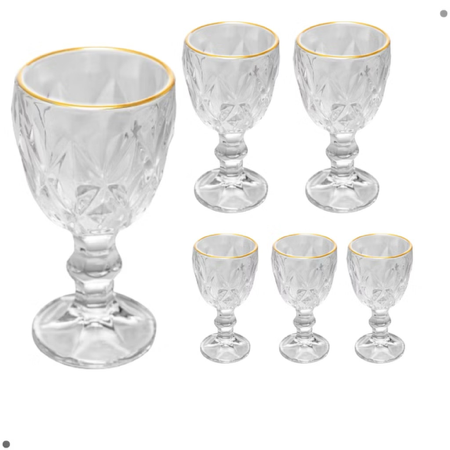 Taça Licor Decoração Natal Vidro com Fio de Ouro 6 peças 50ml - Lyor  thumbnail