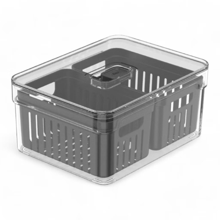 Pote Organizador Geladeira Com Cesto Duplo thumbnail