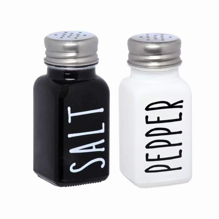 Saleiro e Pimenteiro De Vidro e Aço Inox 80ml  thumbnail