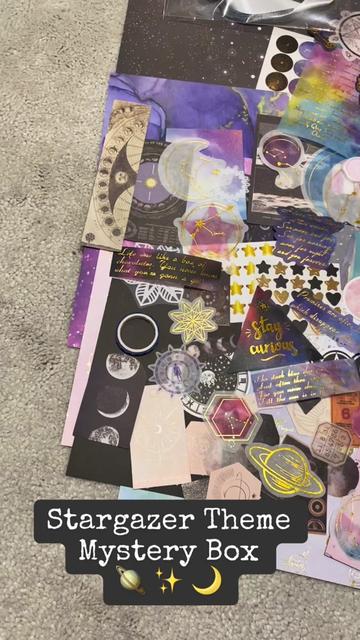 Packing another Stargazer box ✨ 🪐  . . . . . . #packingvideos #packinganorder #cosmic #scrapbooking #journal #universe #