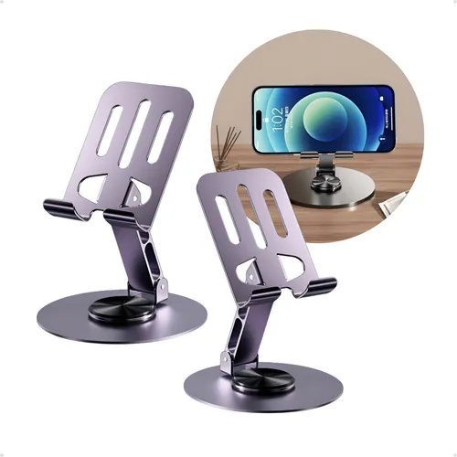 Suporte Apoio De Mesa Para Celular Alumínio Giratória 360° thumbnail