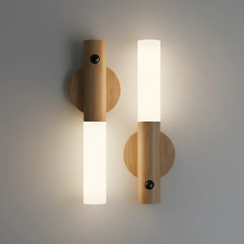 Kit 2 Luminária Luz Led Bastão Recarregável Sensor Presença Cáqui thumbnail