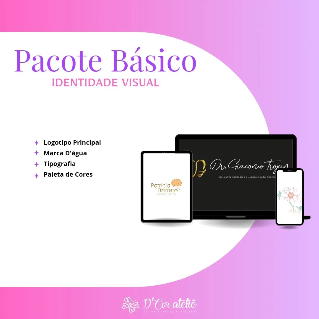 Sobre os nossos pacotes de Identidade Visual. 

São 4 pacotes que temos, que se adaptam a qualquer tipo de empresa. Seja