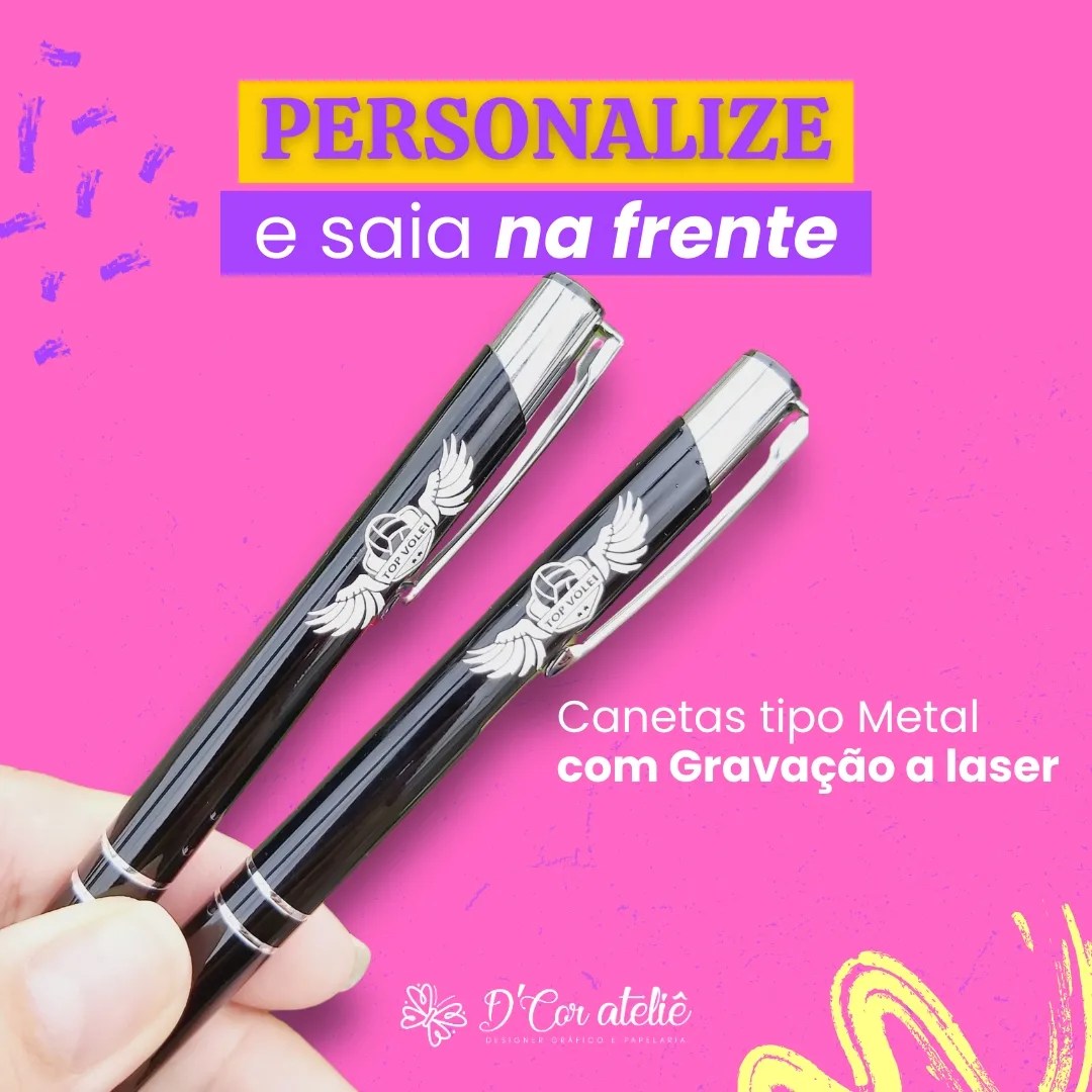 As Canetas Personalizada mais lindas, nós temos aqui!

Consulte os modelos e Cores disponíveis, e vamos dar início à sua