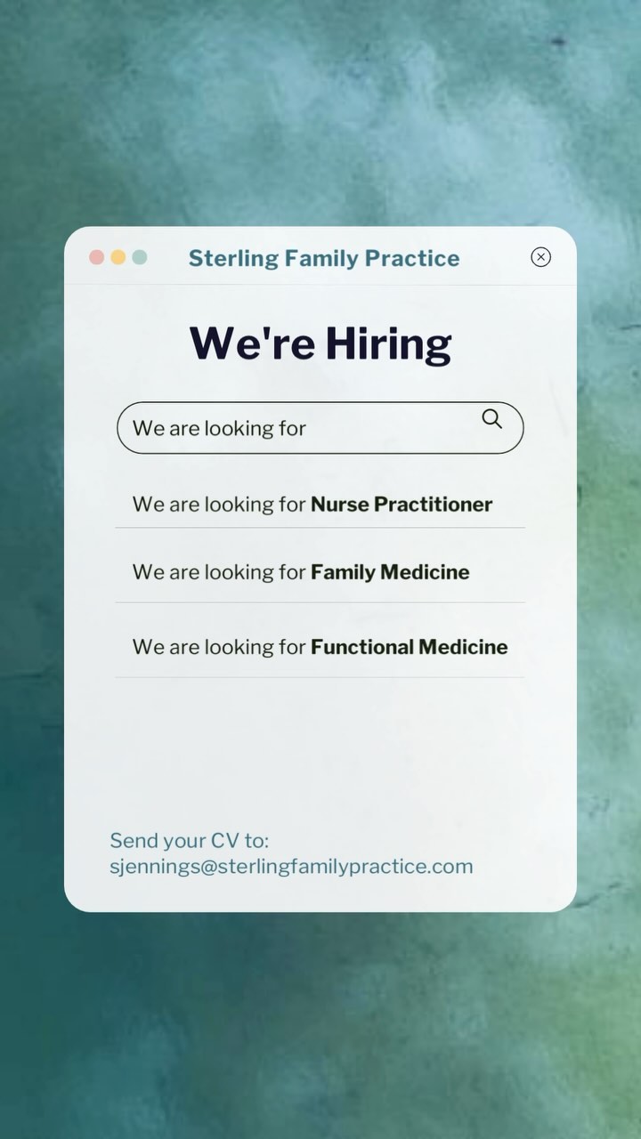 Sterling Family Practice is hiring! ↓

We are seeking a passionate Nurse Practitioner with training in integrative and f