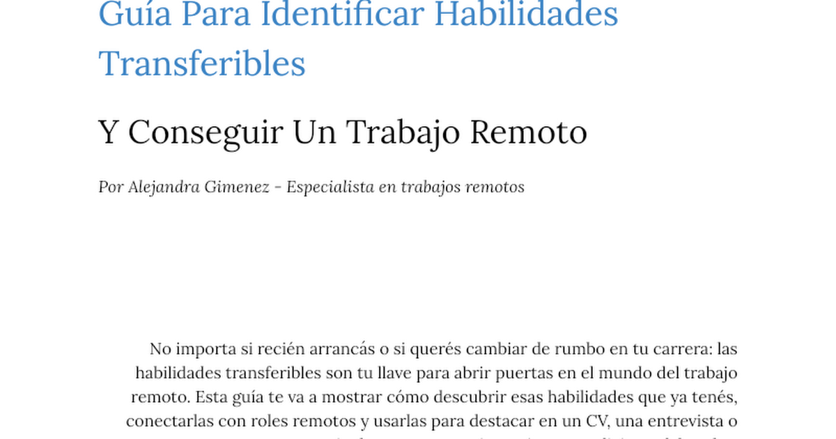 Qué Habilidades tengo para un Trabajo Remoto? thumbnail