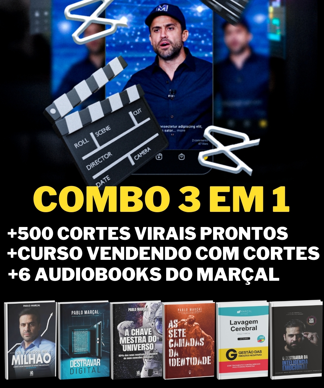 + 500 Cortes Virais Prontos + Curso completo vendendo com Cortes + 6 Audiobooks (29,90) thumbnail