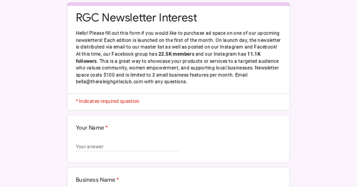 RGC Newsletter Interest thumbnail