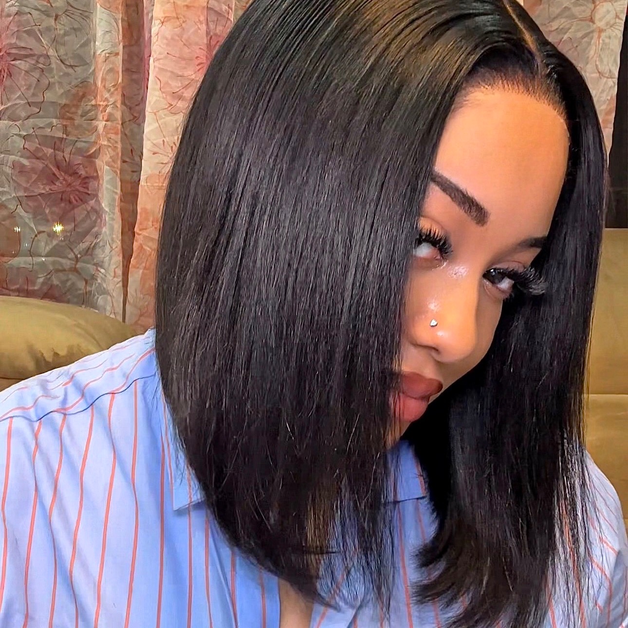Klaiyi Yaki Straight Put On and Go Glueless Bob Wig 7x5 Pre-Cut Lace Closure Wig Beginner Friendly Flash Sale thumbnail