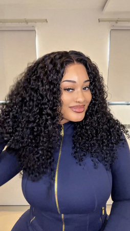 Ashimary Glueless  Burmese Curl 13x4 Lace Pull Go Wig Glueless Adjustable Cap Easy for Beginners– extra 20% off: TTAH20) thumbnail