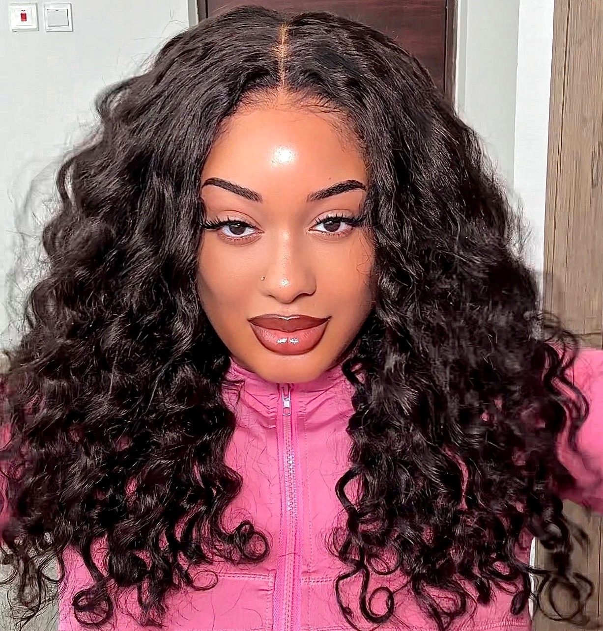 Wavymy Highlight Water Wave Half Wig Upgrade 3 In 1 Drawstring Half Wig Seamless Flip Over Wig No Lace No Glue Human Hair 180% Density thumbnail