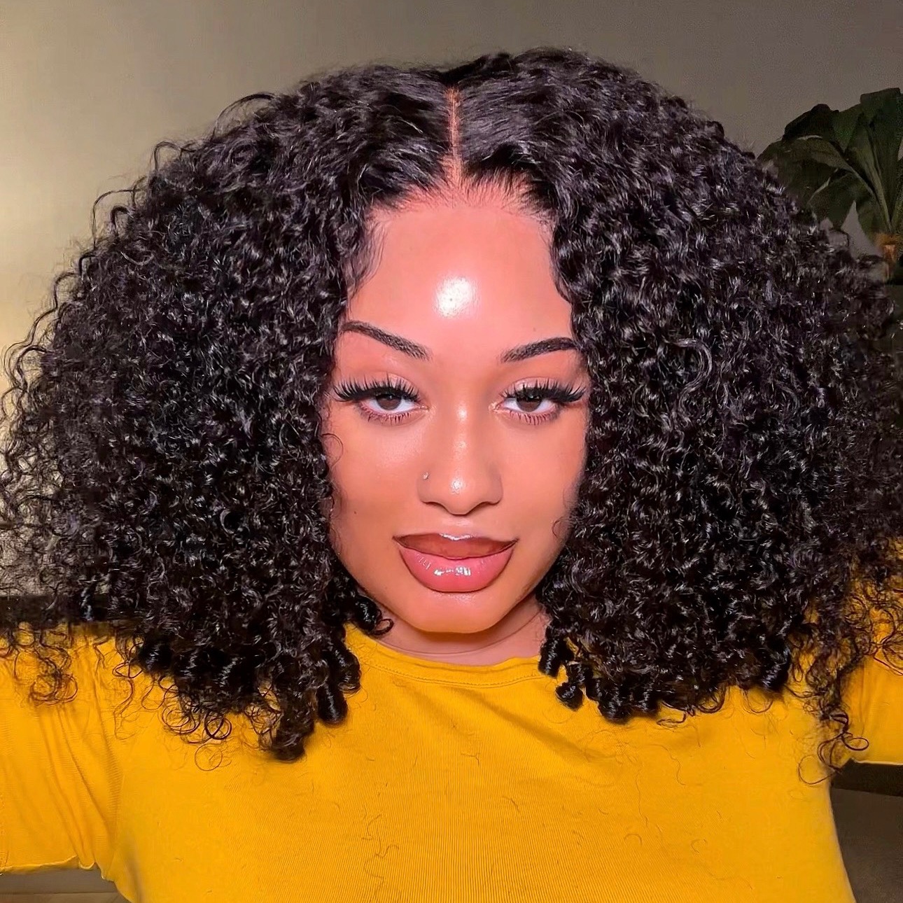 Klaiyi 8th anni $104 7x5 Bye Bye Knots Curly Hair with Finger Coil Ends Glueless Human Hair Wig Code for extra 25% off: TT25 thumbnail