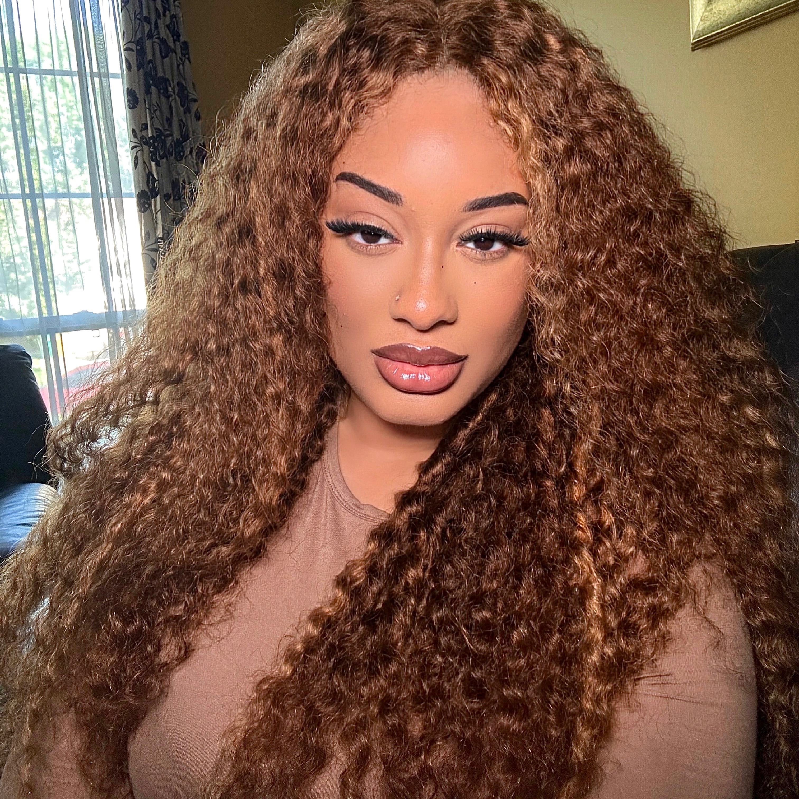 BGM 180% DENSITY BROWN HIGHLIGHT DEEP WAVE WIG thumbnail