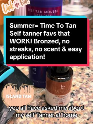 My favorite self tanner items! So easy to use at home, do it yourself, beautiful bronze glow without the mess/streaks/fa