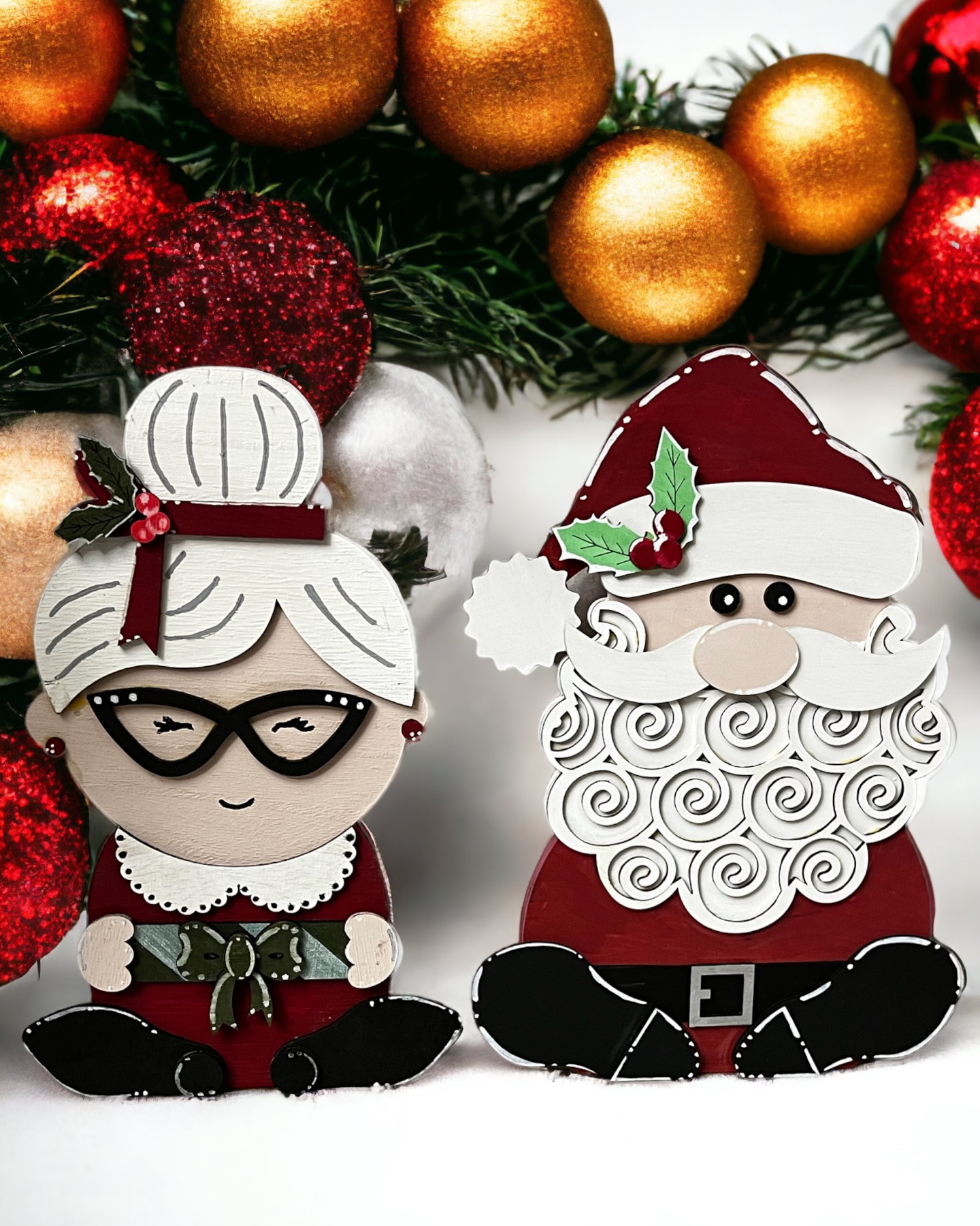 Make your holidays sweeter with our Santa and Mrs. Claus Shelf Sitters Set!  Available at TrebleMarket.com

#treblemarke