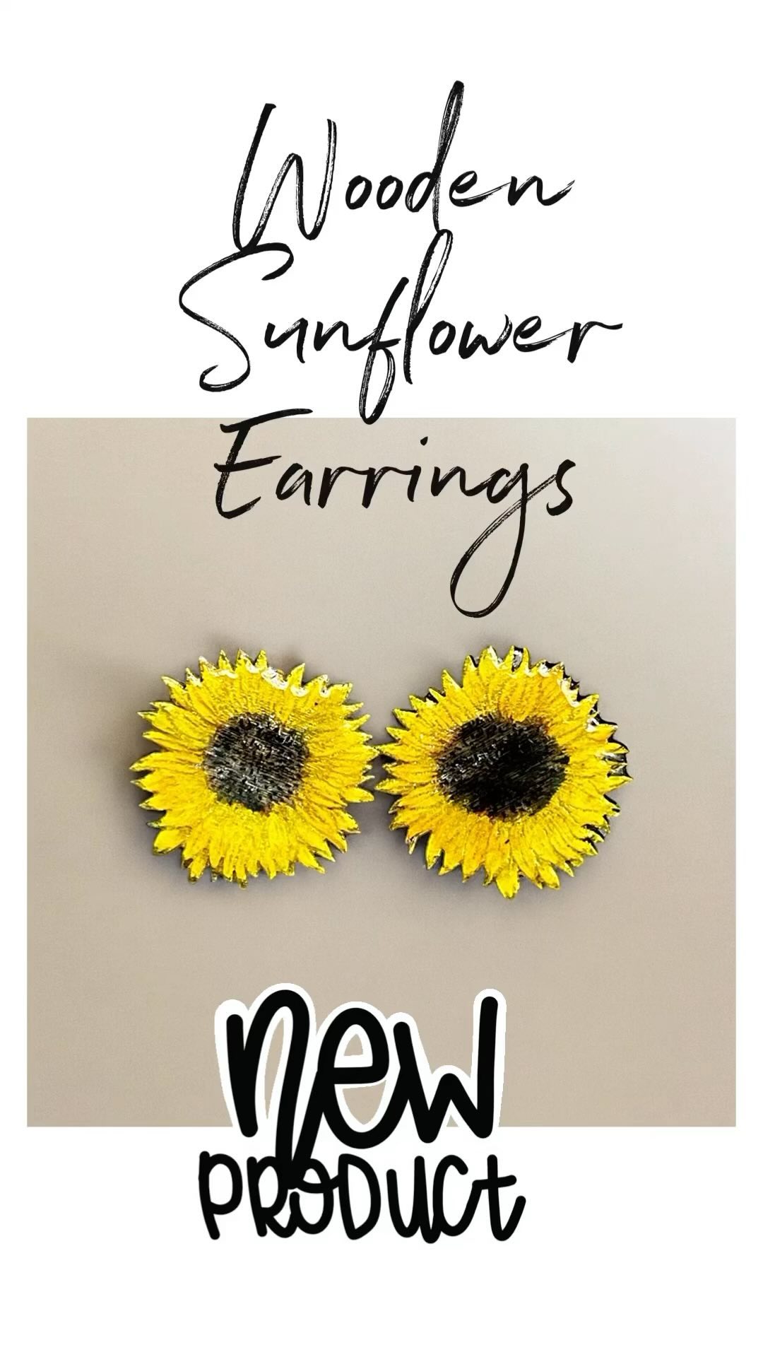 Wooden Sunflower Stud Earrings ~ Available now!  TrebleMarket.com

#treblemarket #sunflowers🌻 #earrings #new🎉