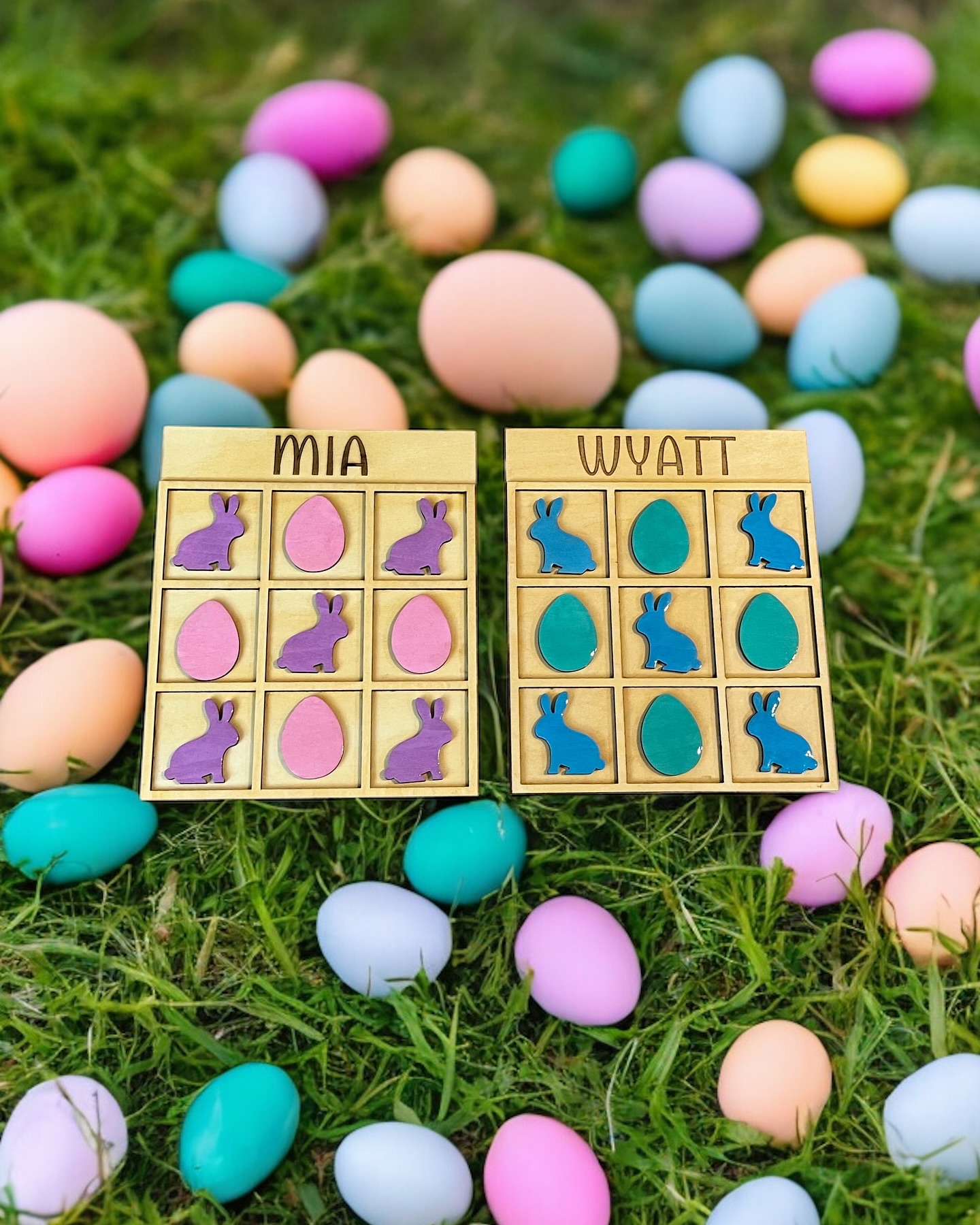 Easter Bunny Tic-Tac-Toe game

#treblemarket #easter #easterbunny #easterbasket #bunny #bunnylove #tictactoe #gifts #cus