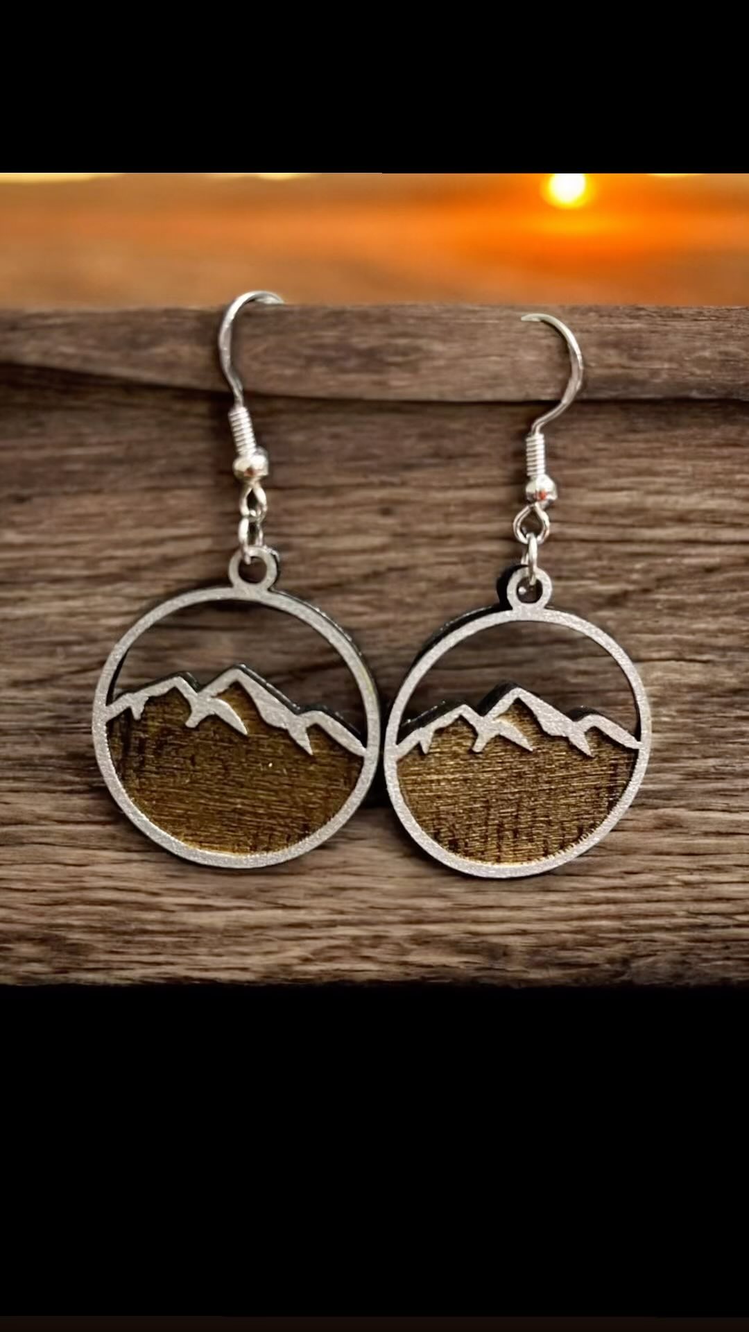 Wooden Engraved Mountains Earrings ~ Bring out the adventure in your style!  Shop today at TrebleMarket.com

#treblemark