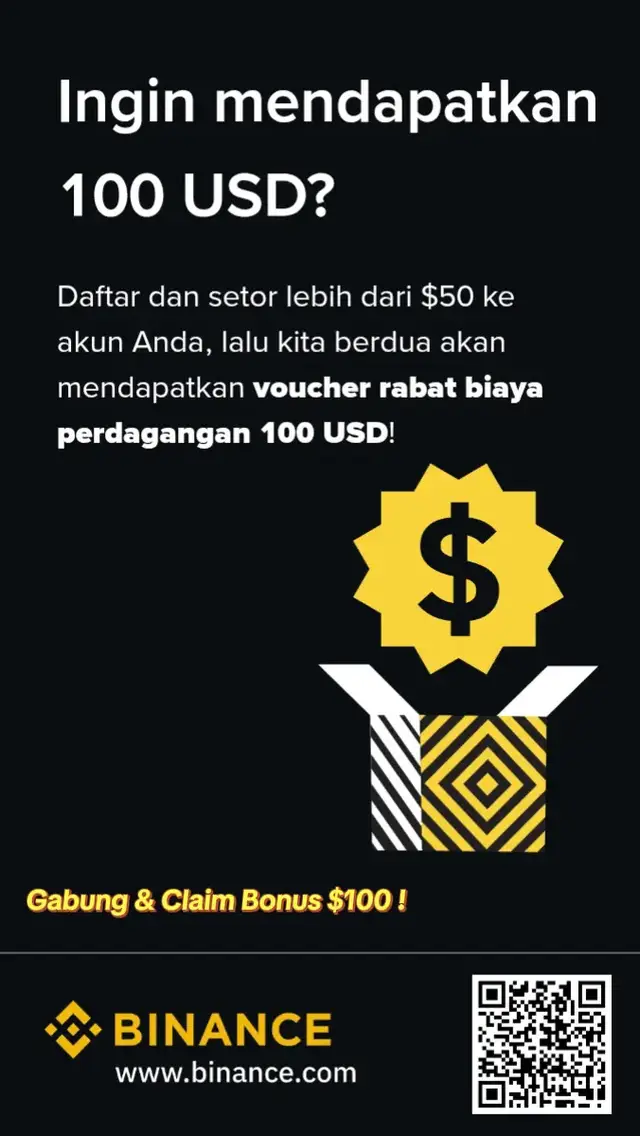 Daftar Binance, setor $50, langsung dikasih voucher trading senilai 100 USD! Gak ribet, gak pake kode aneh-aneh. Klik, s