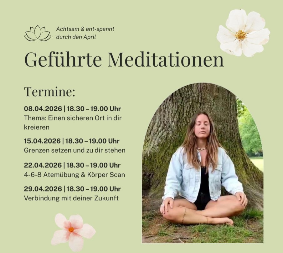 3. Meditation: "4-6-8 Atemübung und Körper Scan" am 22.04.2026 von 18:30 - 19:00 Uhr  thumbnail