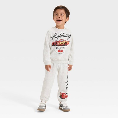 Toddler Boys' 2pc Disney Cars Fleece Pullover and Bottom Set - Oatmeal thumbnail