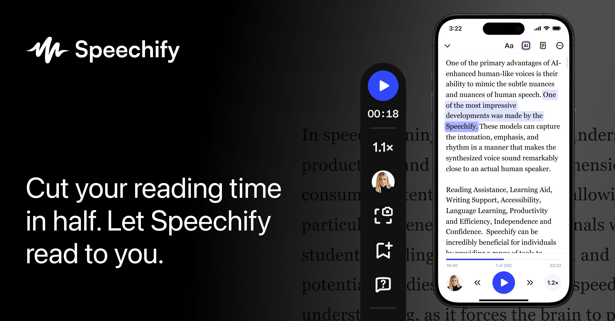 Speechify - Get $60 off and 1 month free. thumbnail