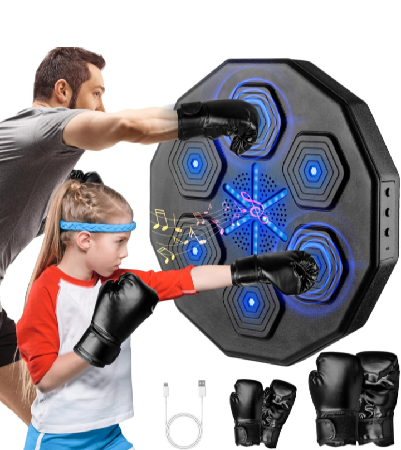 2025 New Music Boxing Machine, Upgraded 2.0 Smart Bluetooth Music Boxing Parent-Child Games, Wall-Mounted Exercise  thumbnail