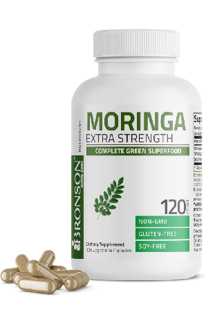 Bronson Moringa Extra Strength Capsules Moringa Oleifera Powder, 120 Count thumbnail