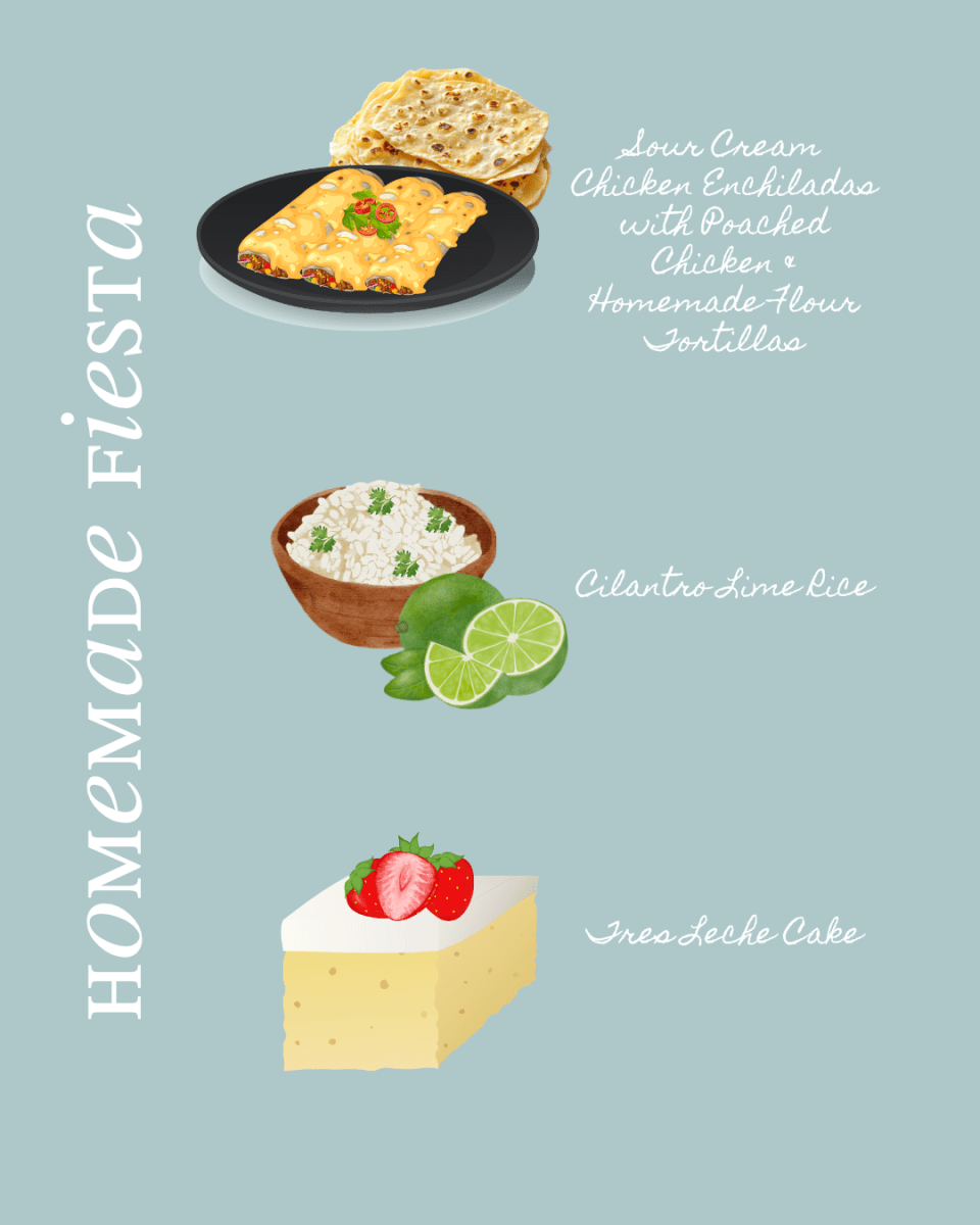 The Jeanie Jo & Joanna Project Recipes 99–103: Poached Chicken Breast, Sour Cream Chicken Enchiladas, Cilantro Lime Rice, Flour Tortillas, and Tres Leches Cake thumbnail