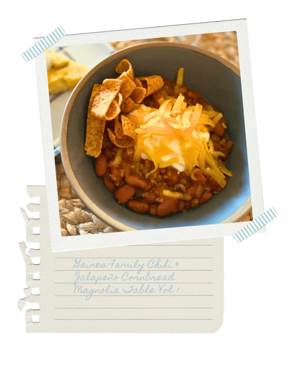 The Jeanie Jo & Joanna Project Recipes 90 & 91 of 457: Gaines Family Chili & Jalapeño Cornbread thumbnail