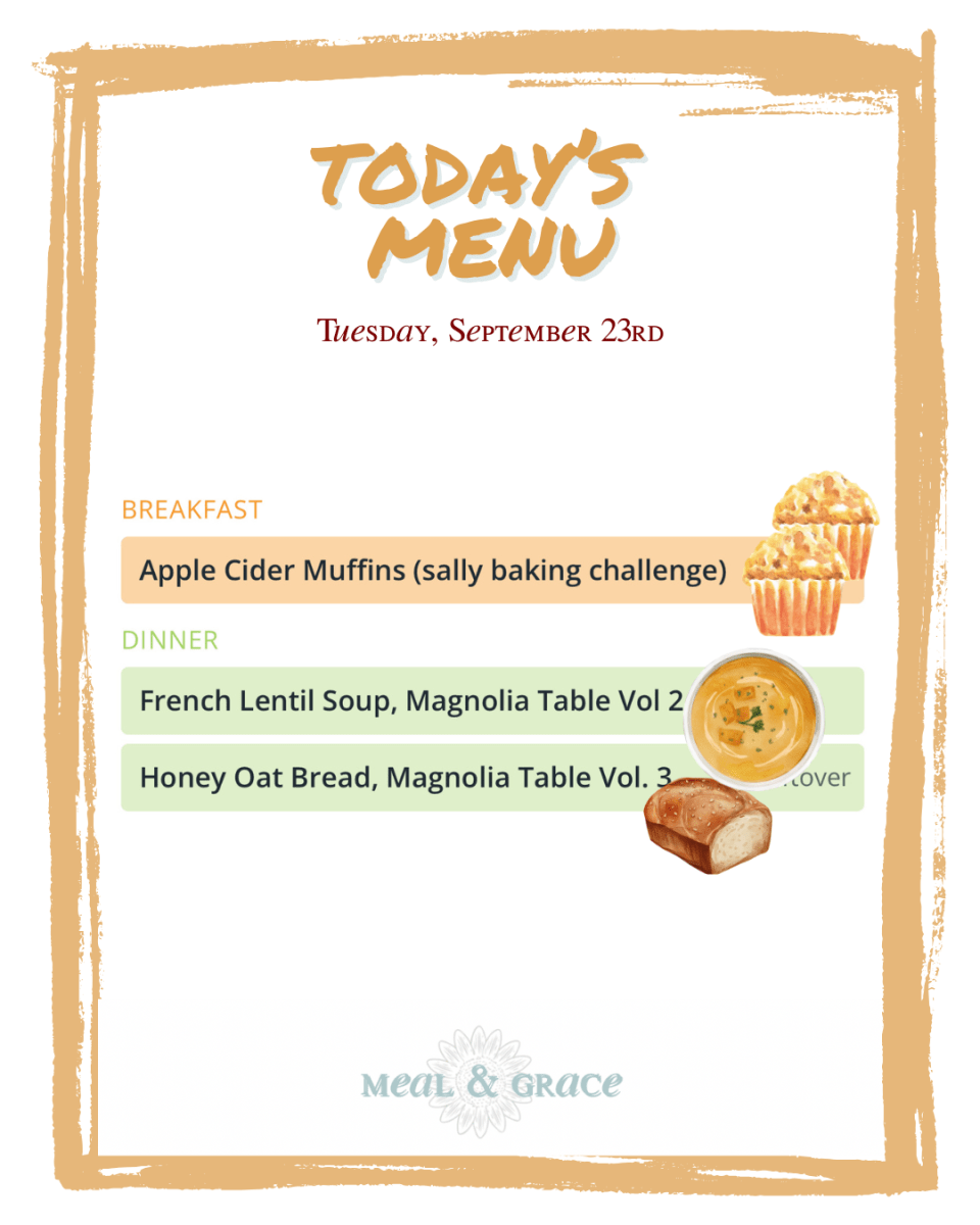 Tuesday, September 23, 2025 Menu thumbnail
