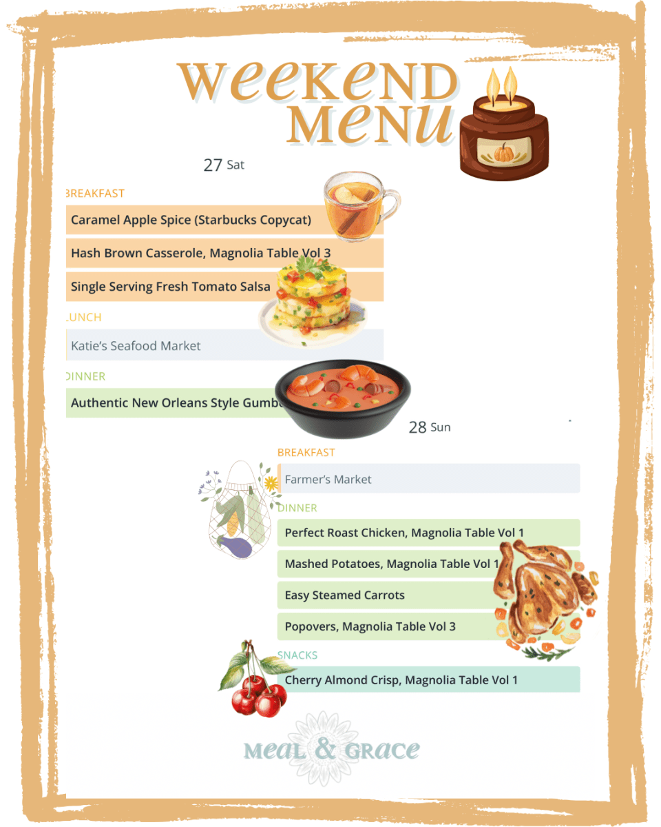 Weekend September 27-28, 2025 Menu thumbnail