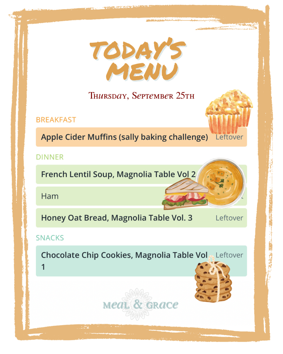 Thursday, September 25, 2025 Menu thumbnail