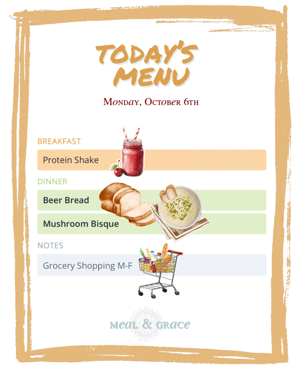 Monday, October 6, 2025 Menu thumbnail
