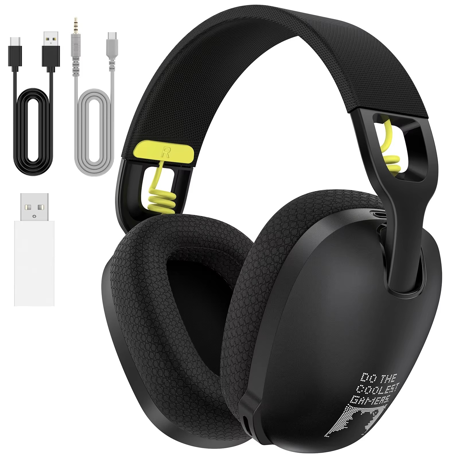 Headset com microfone, fones de ouvido Bluetooth, design ergonômico, USB de 2,4 GHz, apto para PS5, PS4, PC, 5.3 thumbnail