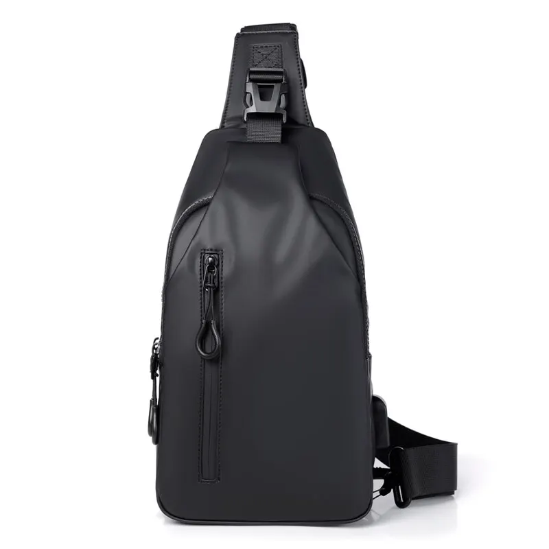 1 Usb Grande Capacidade dos homens de carregamento Multifuncional Peito Bag Moda Simples Commuter Leve Ombro Crossbody Bag thumbnail