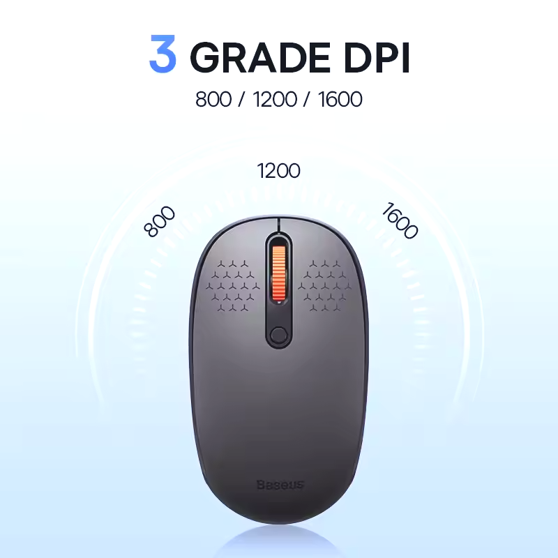 Baseus-F01B Mouse Bluetooth sem fio, Mouse 2.4G, 1600 DPI, Clique Silencioso para MacBook, Tablet, Laptop, PC, Acessórios para Jogos, Bluetooth 5.0 thumbnail