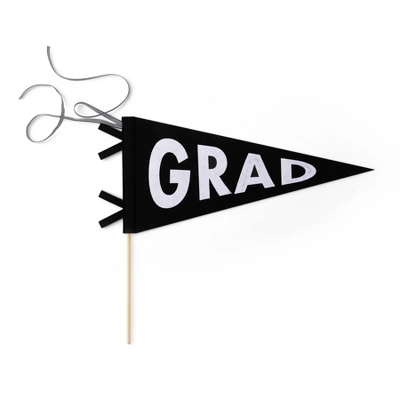 Black and White Graduate Felt Pennant Flag by Bonjour Fete thumbnail