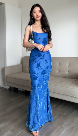 Asos blue maxi dress thumbnail