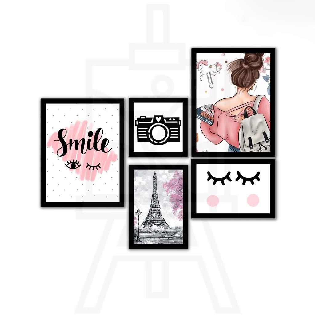 Kit quadros decorativos mosaico com 5 peças  thumbnail