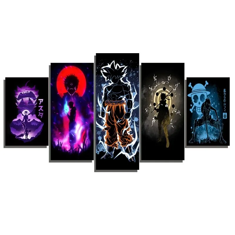 Kit quadros decorativos arte anime - Goku/ Naruto/ One Piece  thumbnail