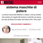 ReWriters - Il sistema maschile di potere La lenta marcia del #MeToo in Italia: 2 storie inedite che svelano le regole del sistema maschile thumbnail